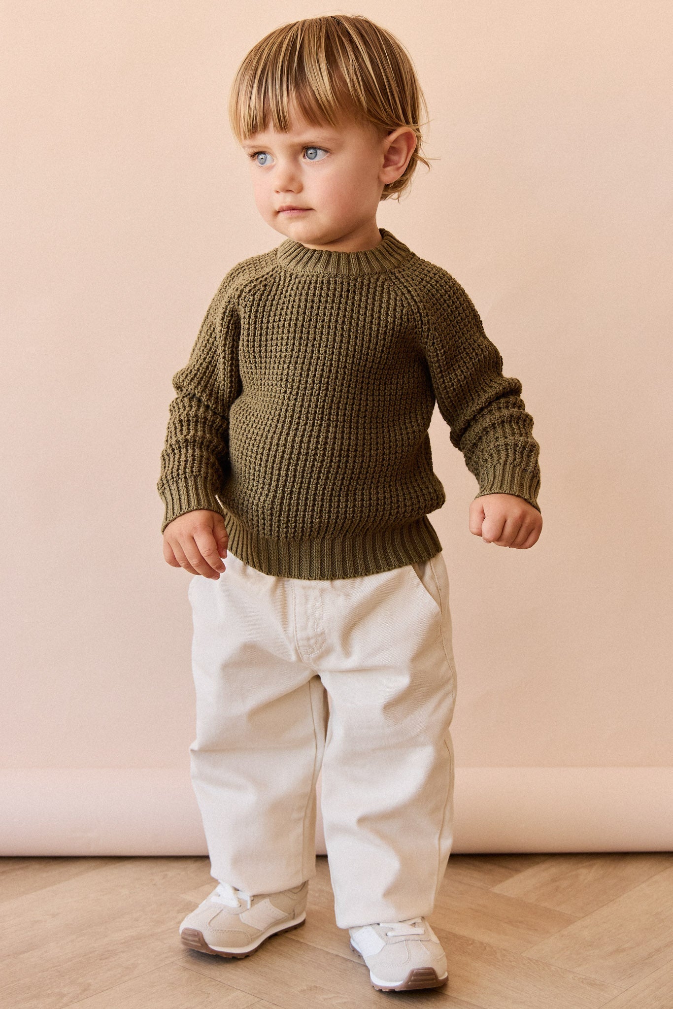 Pantalon Romeo en coton-élasthanne uni décontracté, coupe confortable et respirante pour bébés et petites filles (6 mois-8 ans)
