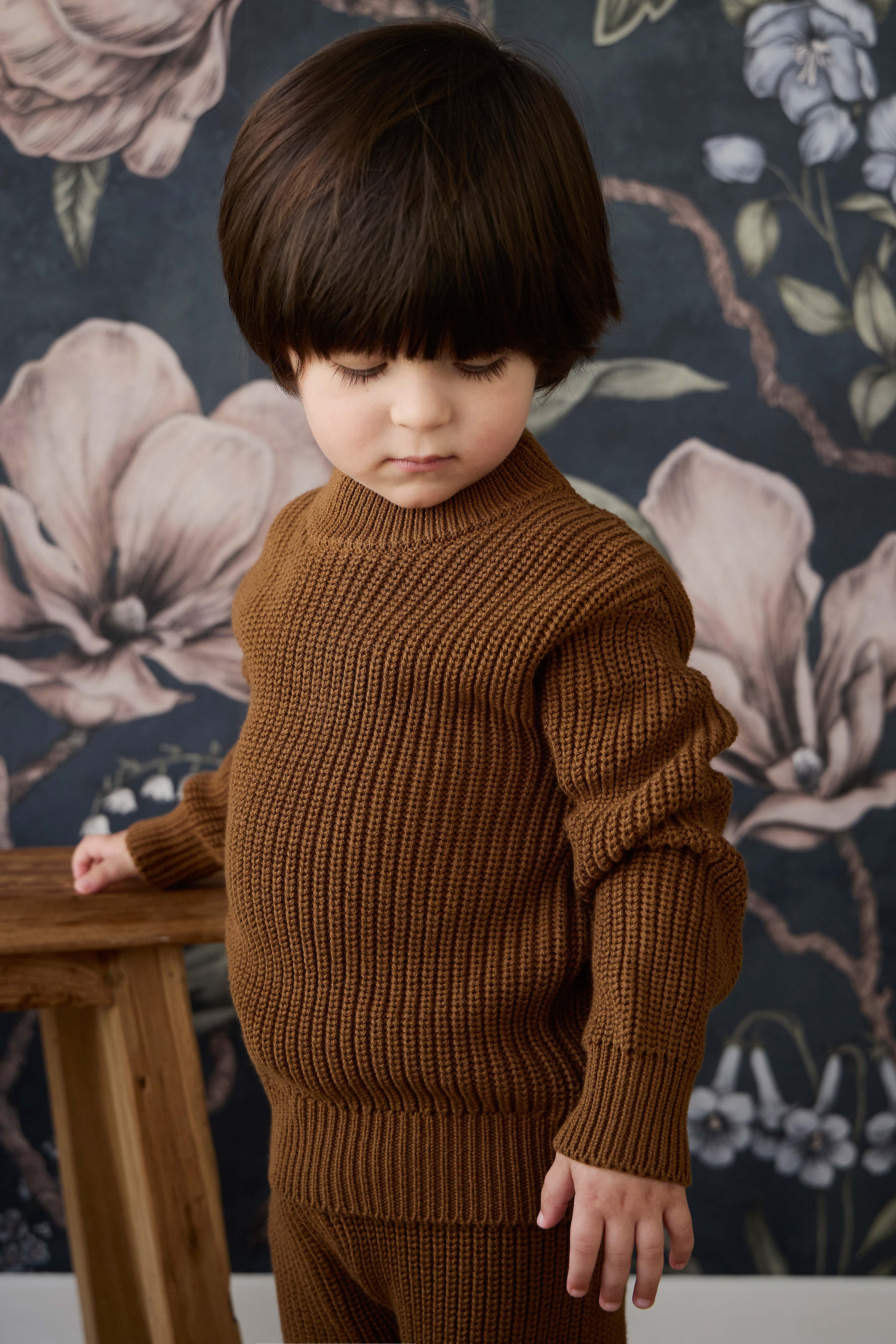 Pull Ras-du-Cou en Coton Uni, Poignets et Ourlet Côtes pour Bébé et Enfant Confort Quotidien (0–6A)