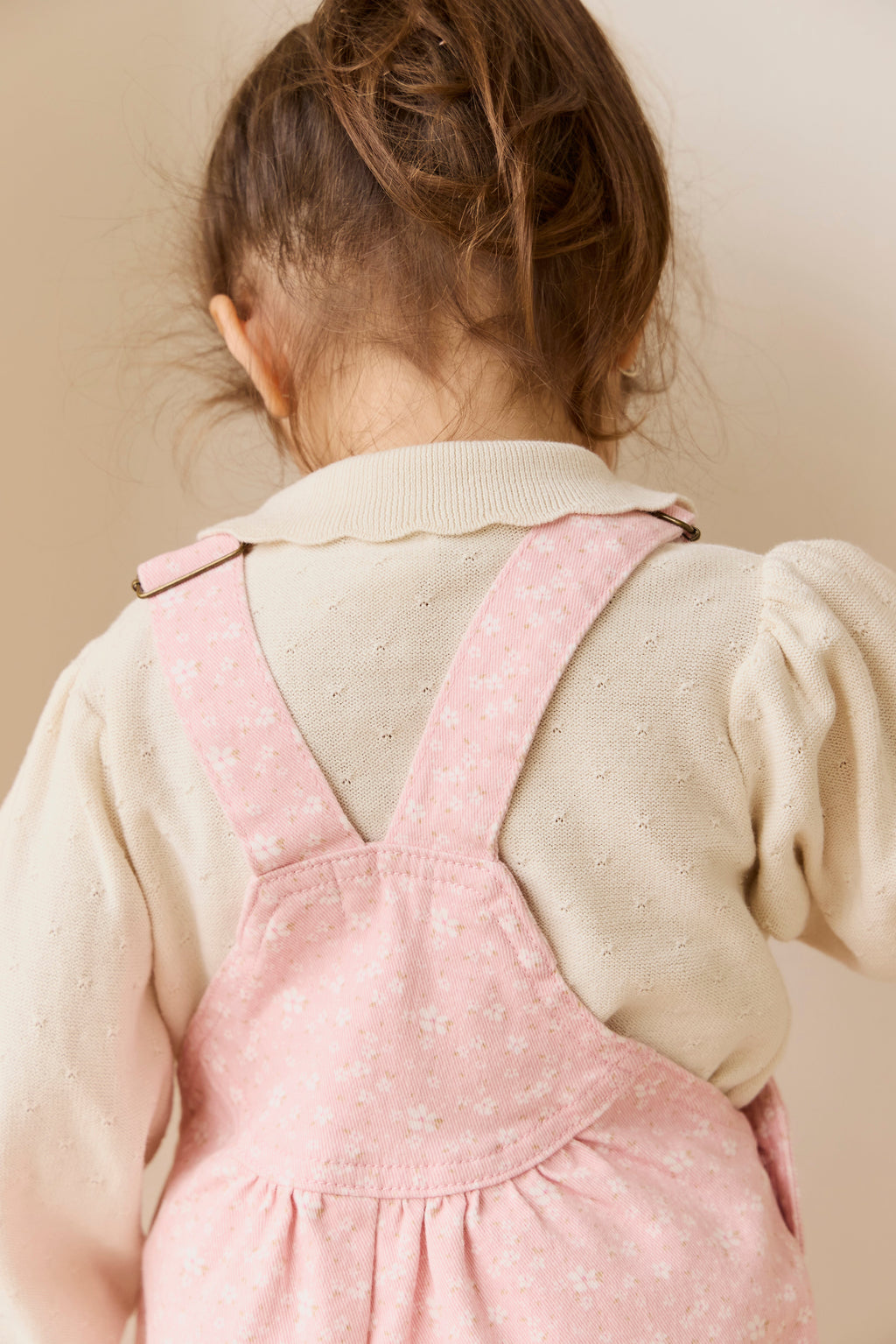 Salopette en coton-élasthanne à imprimé floral rose pour bébé et enfant, avec bretelles réglables et entrejambe à boutons-pression, pour port quotidien (6 mois-8 ans)