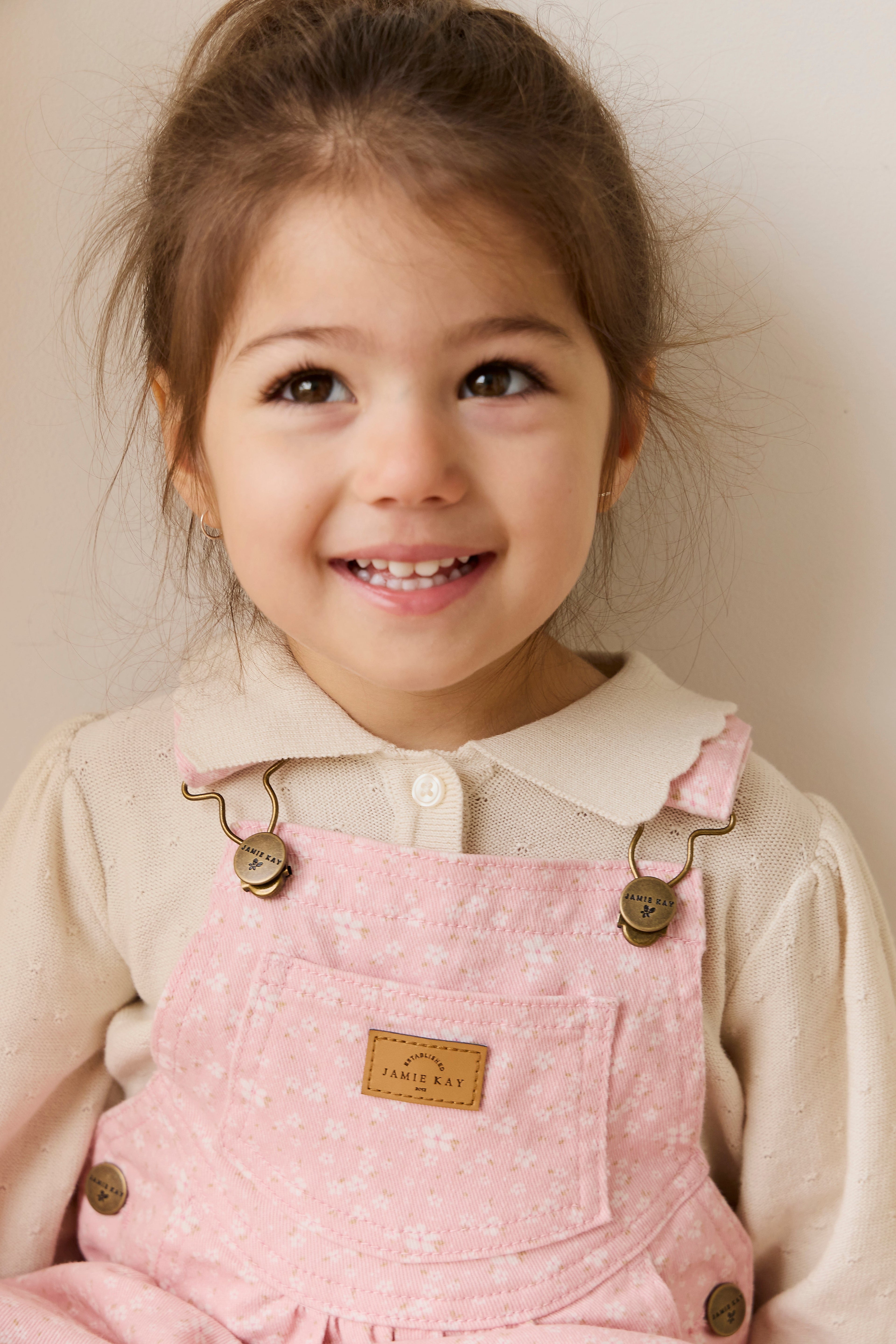 Salopette en coton-élasthanne à imprimé floral rose pour bébé et enfant, avec bretelles réglables et entrejambe à boutons-pression, pour port quotidien (6 mois-8 ans)