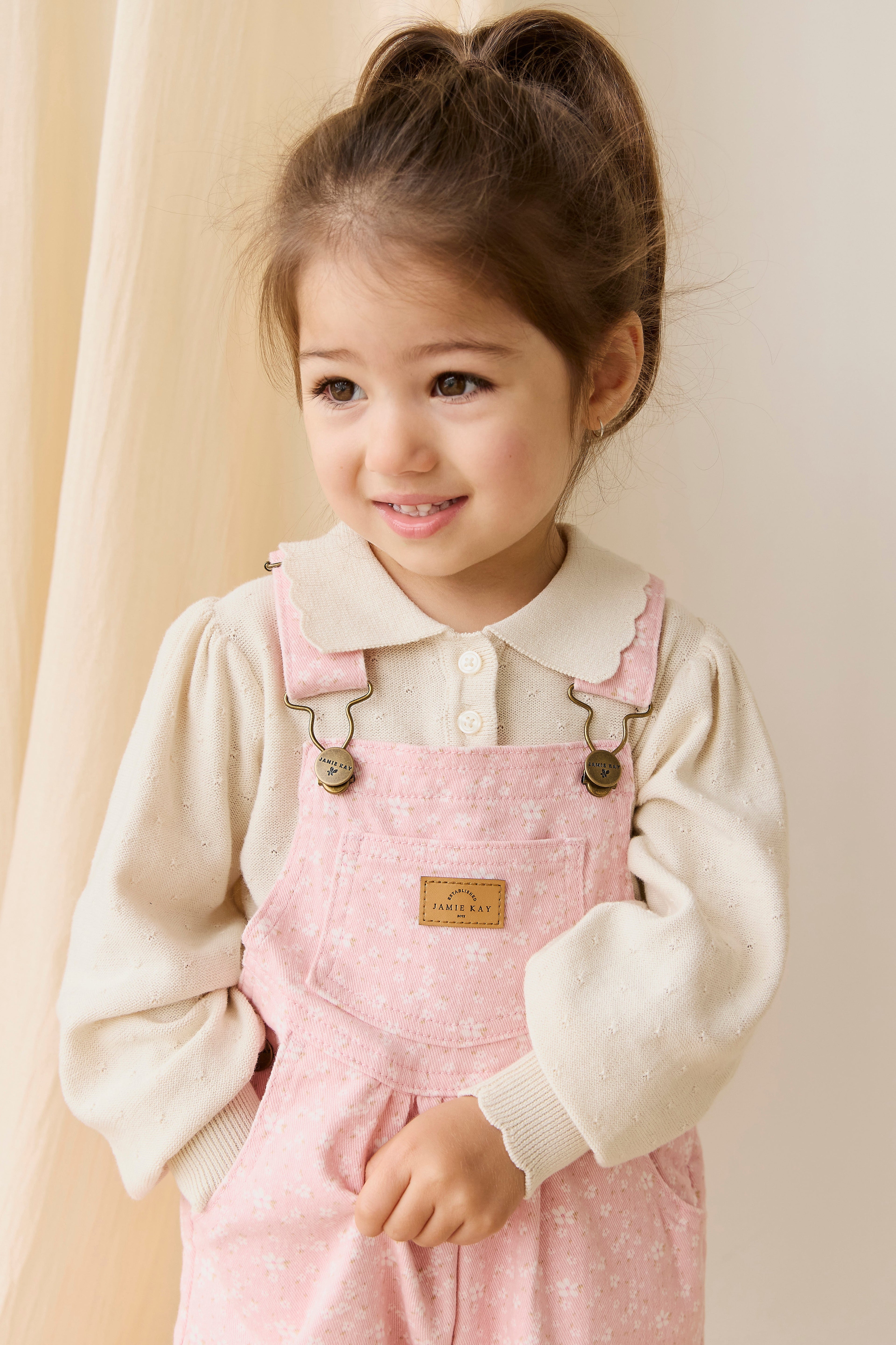 Salopette en coton-élasthanne à imprimé floral rose pour bébé et enfant, avec bretelles réglables et entrejambe à boutons-pression, pour port quotidien (6 mois-8 ans)