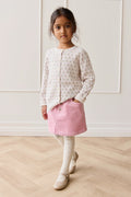 Jupe en coton et élasthanne imprimé Dahlia floral multicolore avec taille élastiquée pour filles, usage quotidien printemps-été (1 an – 10 ans)