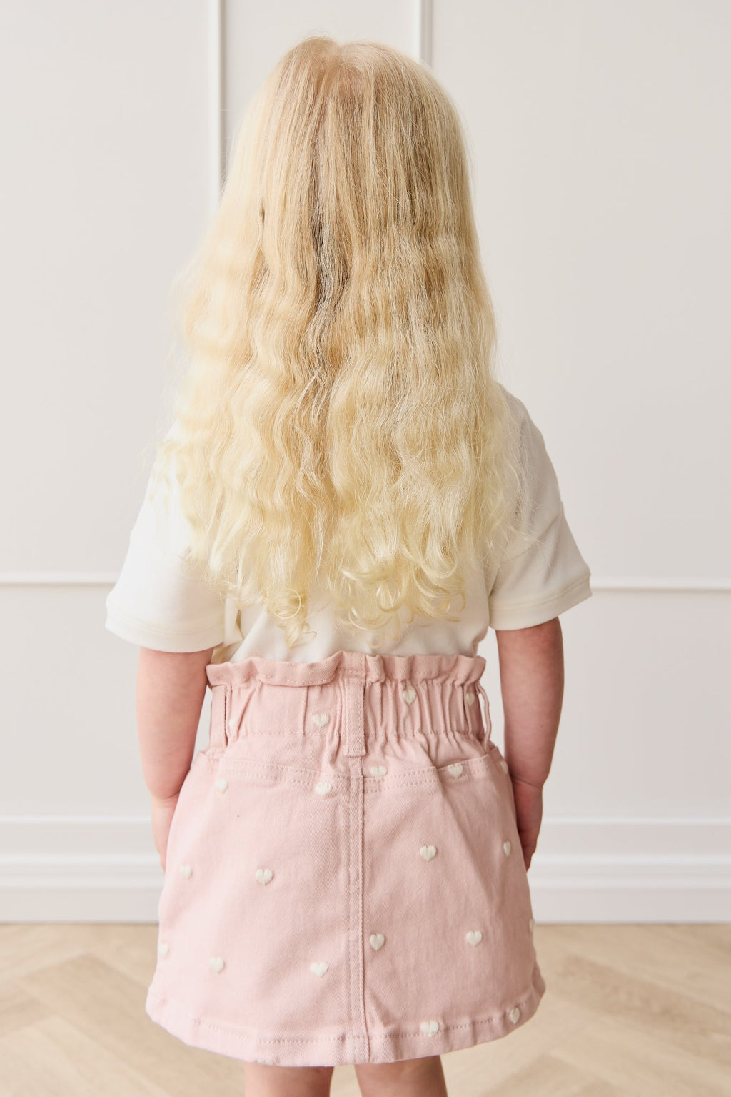 Jupe étagée classique unie en coton-élasthanne avec taille élastiquée pour filles au quotidien printemps-été (1 an – 10 ans)