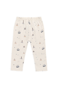 Legging en coton organique et élasthanne à imprimé bateau à voile et phare, taille élastique, pour bébés (Naissance-5 ans) - Vêtement de sport.