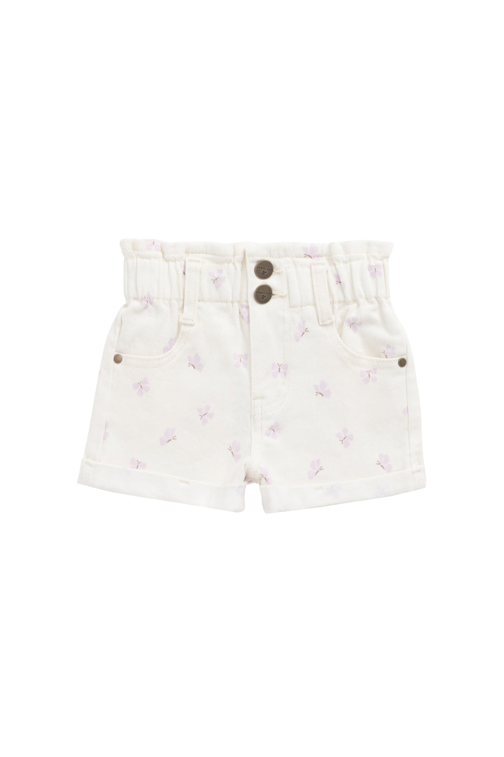 Short en coton-élasthanne solide parchemin décontracté avec ferrures sans nickel pour filles (6 mois-10 ans)