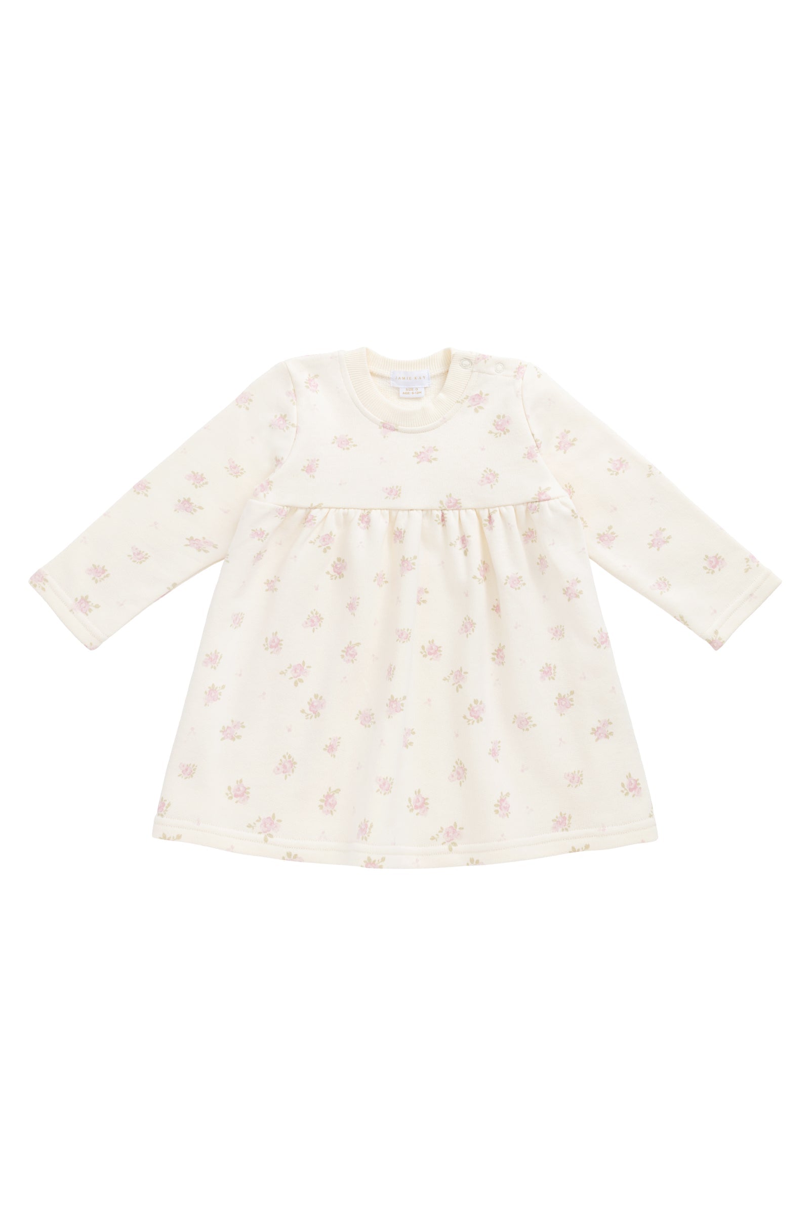 Robe Charlotte sans effort, unie en coton biologique et élasthanne, à la silhouette douce et respirante, pour le quotidien des filles (6 mois-8 ans)