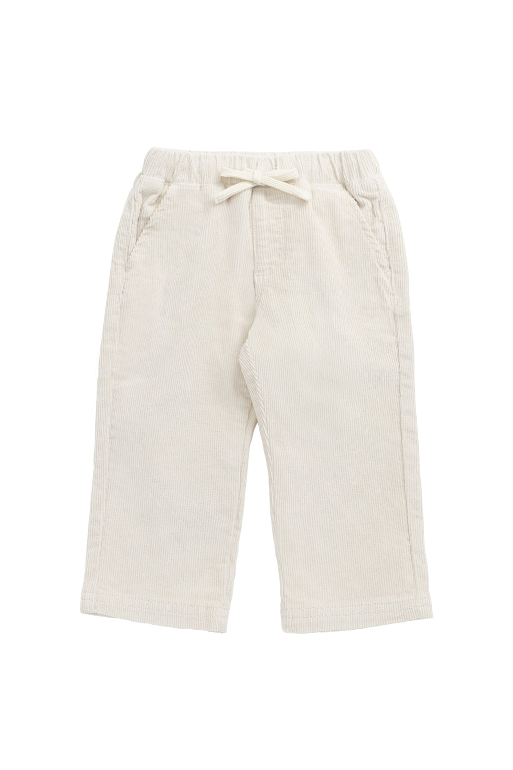 Pantalon Romeo décontracté en coton et élasthanne couleur avoine, confortable et respirant pour le quotidien des bébés et filles (6 mois à 8 ans)