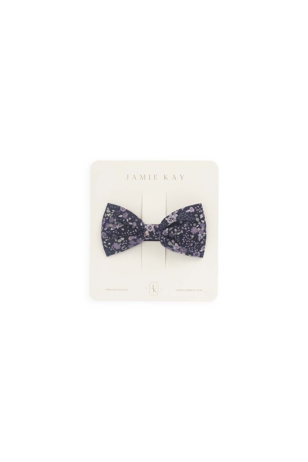 Chouchou en coton biologique à imprimé floral violet profond romantique, d'environ 8 cm de large, coupe raffinée pour le coiffage quotidien des filles