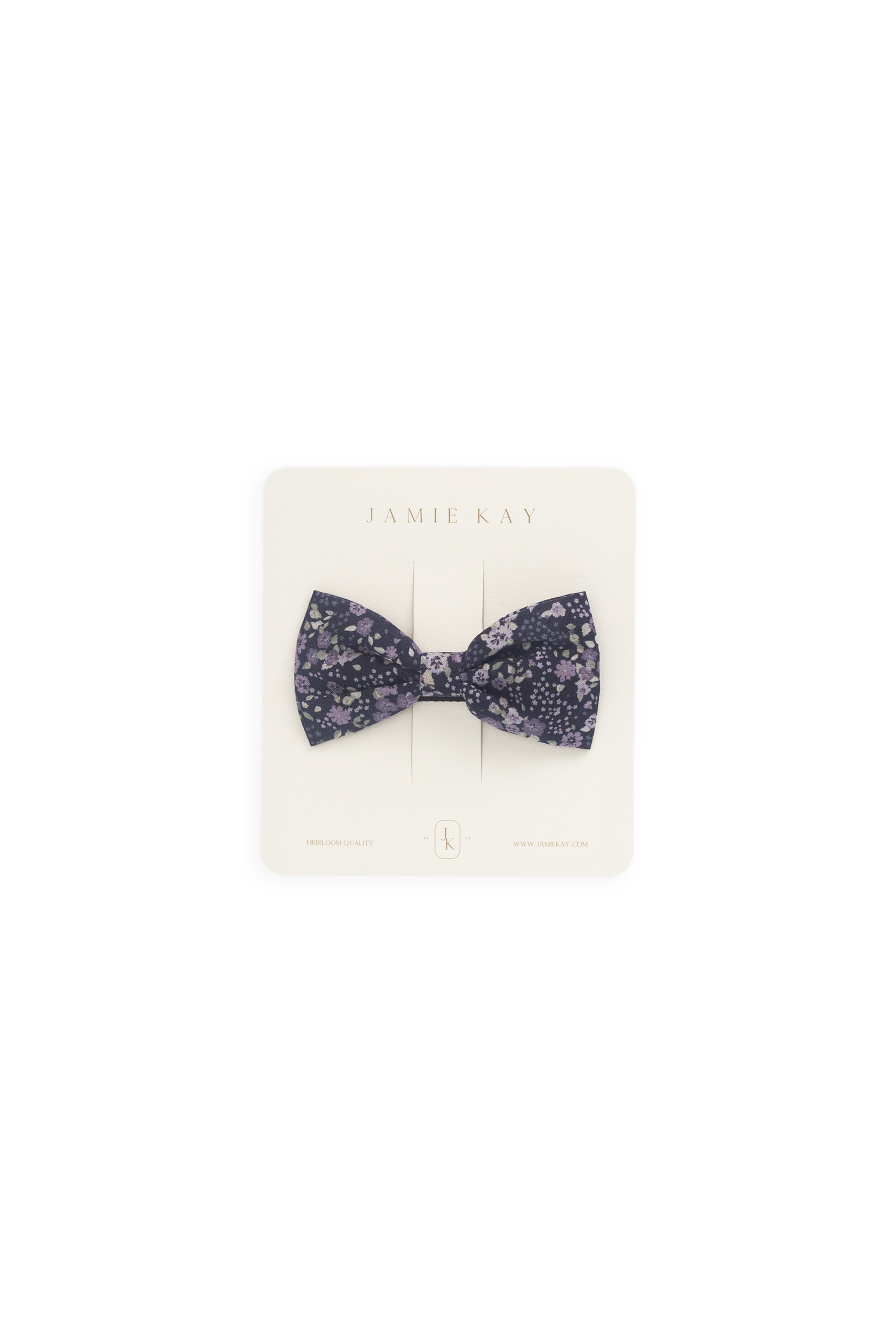 Chouchou en coton biologique à imprimé floral violet profond romantique, d'environ 8 cm de large, coupe raffinée pour le coiffage quotidien des filles