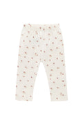Legging en coton bio et élasthanne à imprimé fleuri simple avec taille élastique pour bébés et filles, usage quotidien (nouveau-né – 10 ans)