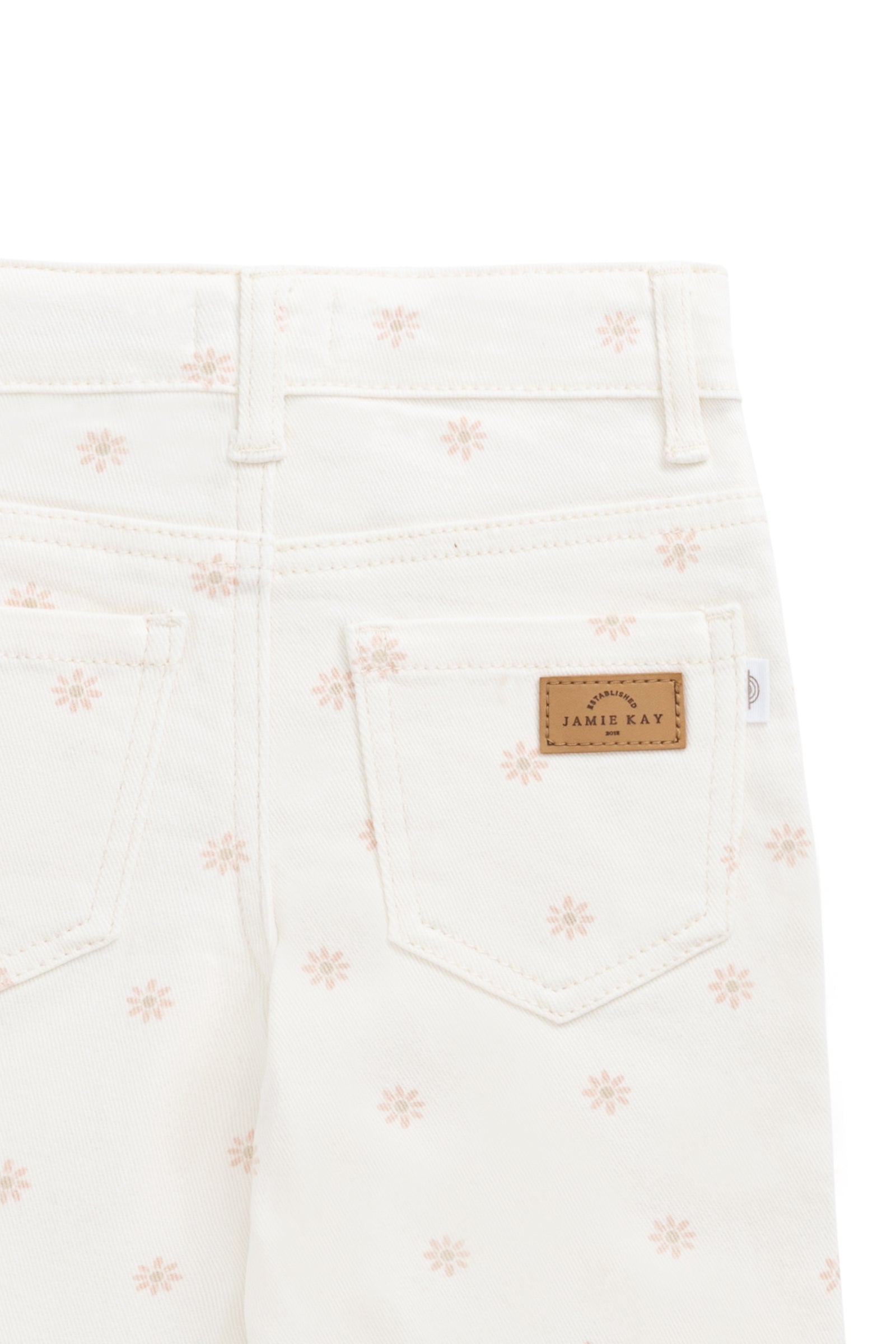 Pantalon en coton-élasthanne uni avec garnitures sans nickel pour filles, pour usage quotidien et décontracté (6 mois–10 ans)