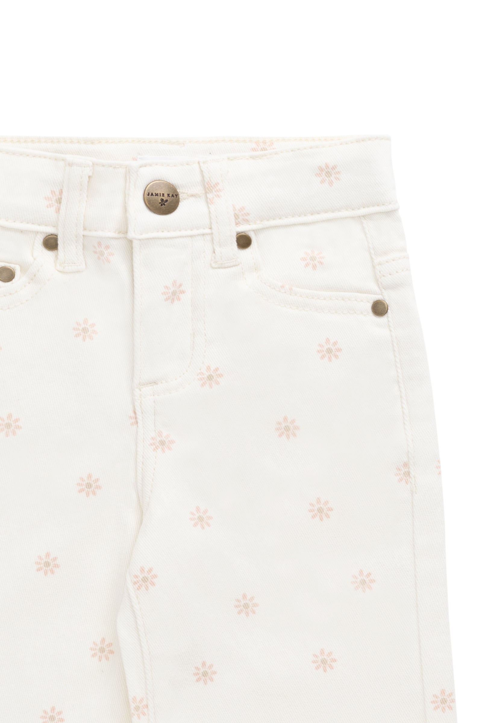Pantalon en coton-élasthanne uni avec garnitures sans nickel pour filles, pour usage quotidien et décontracté (6 mois–10 ans)