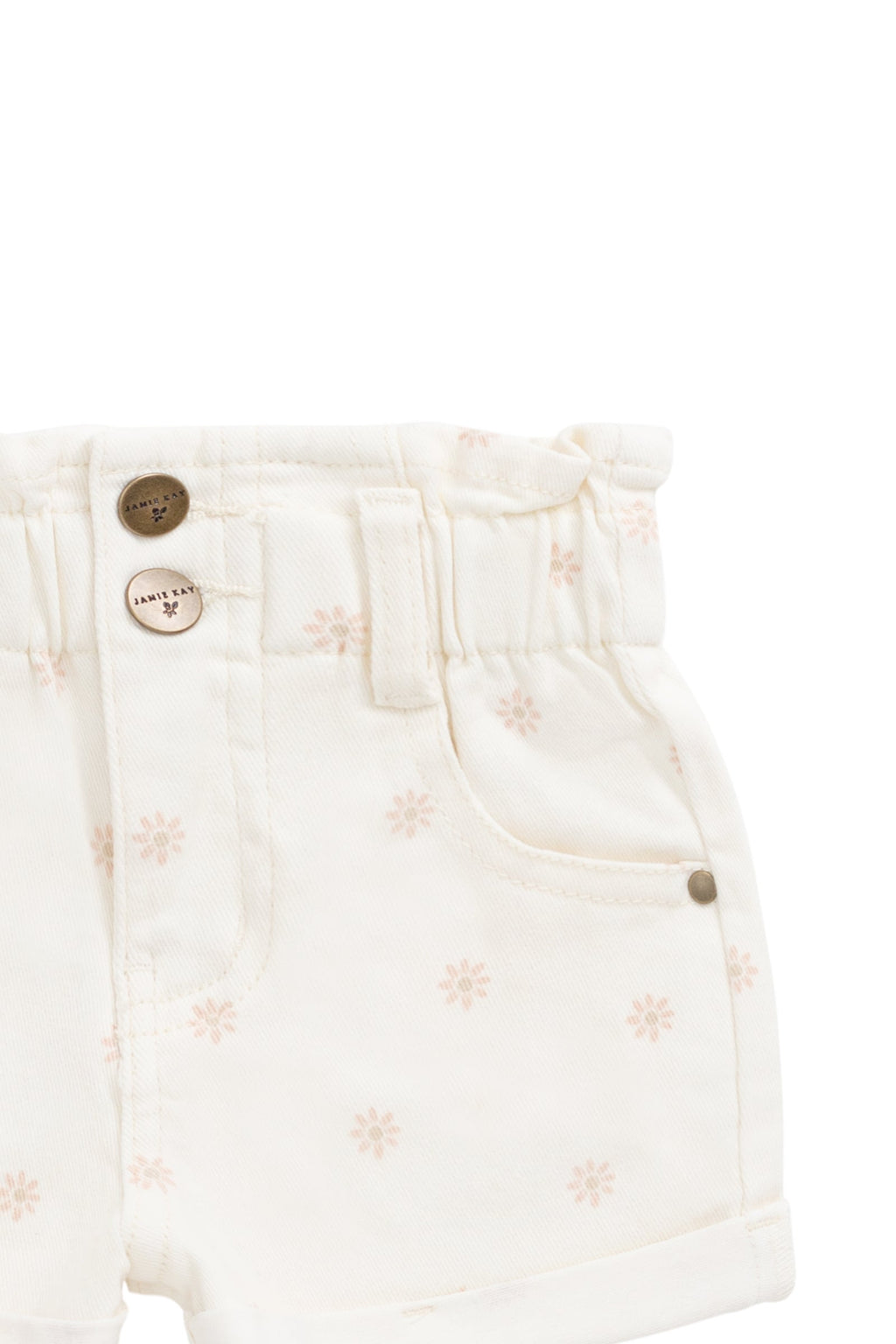 Short en coton et élasthanne avec accessoires sans nickel pour filles, idéal pour les tenues décontractées de tous les jours (6 mois-10 ans)
