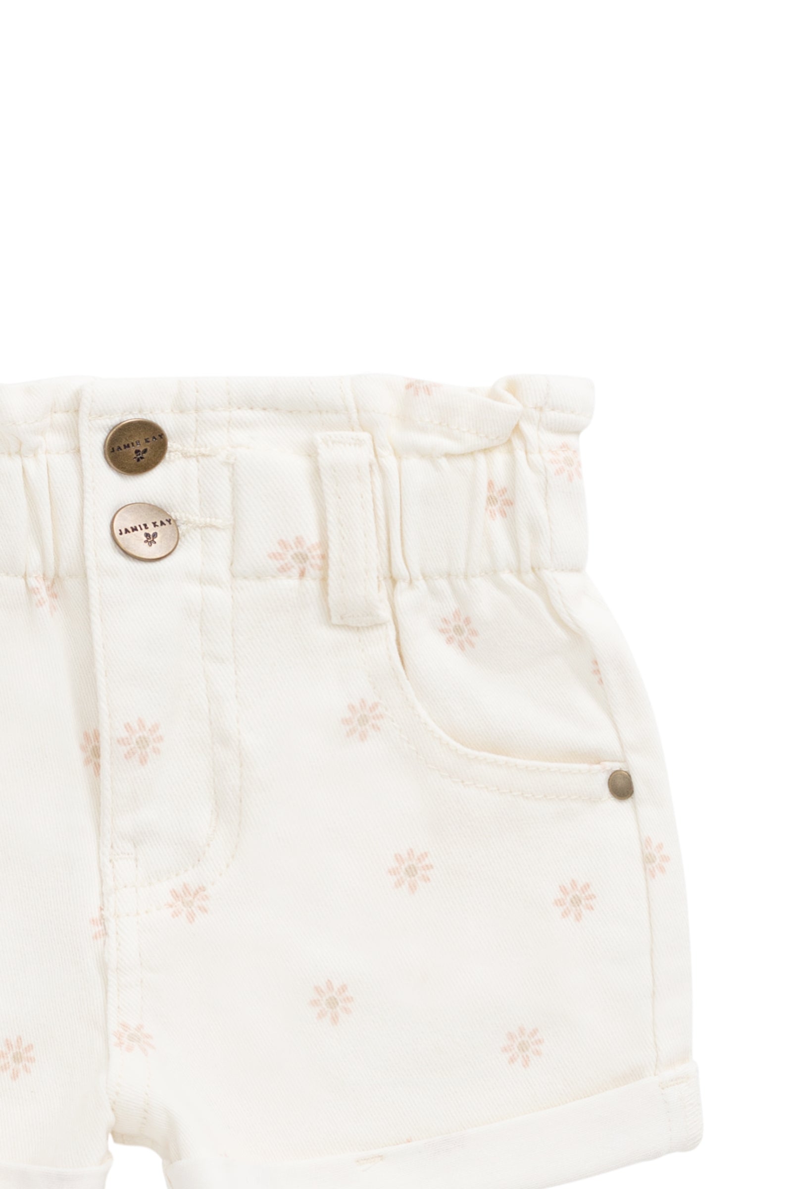 Short en coton et élasthanne avec accessoires sans nickel pour filles, idéal pour les tenues décontractées de tous les jours (6 mois-10 ans)