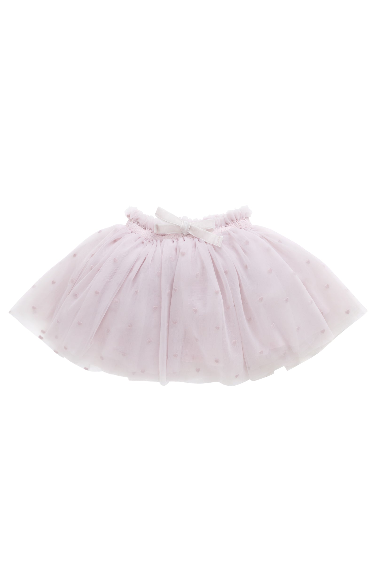 Jupe en nylon à imprimé flocage cœur multicolore romantique avec doublure en coton pour filles, idéale pour les occasions festives et spéciales (6 mois-8 ans)