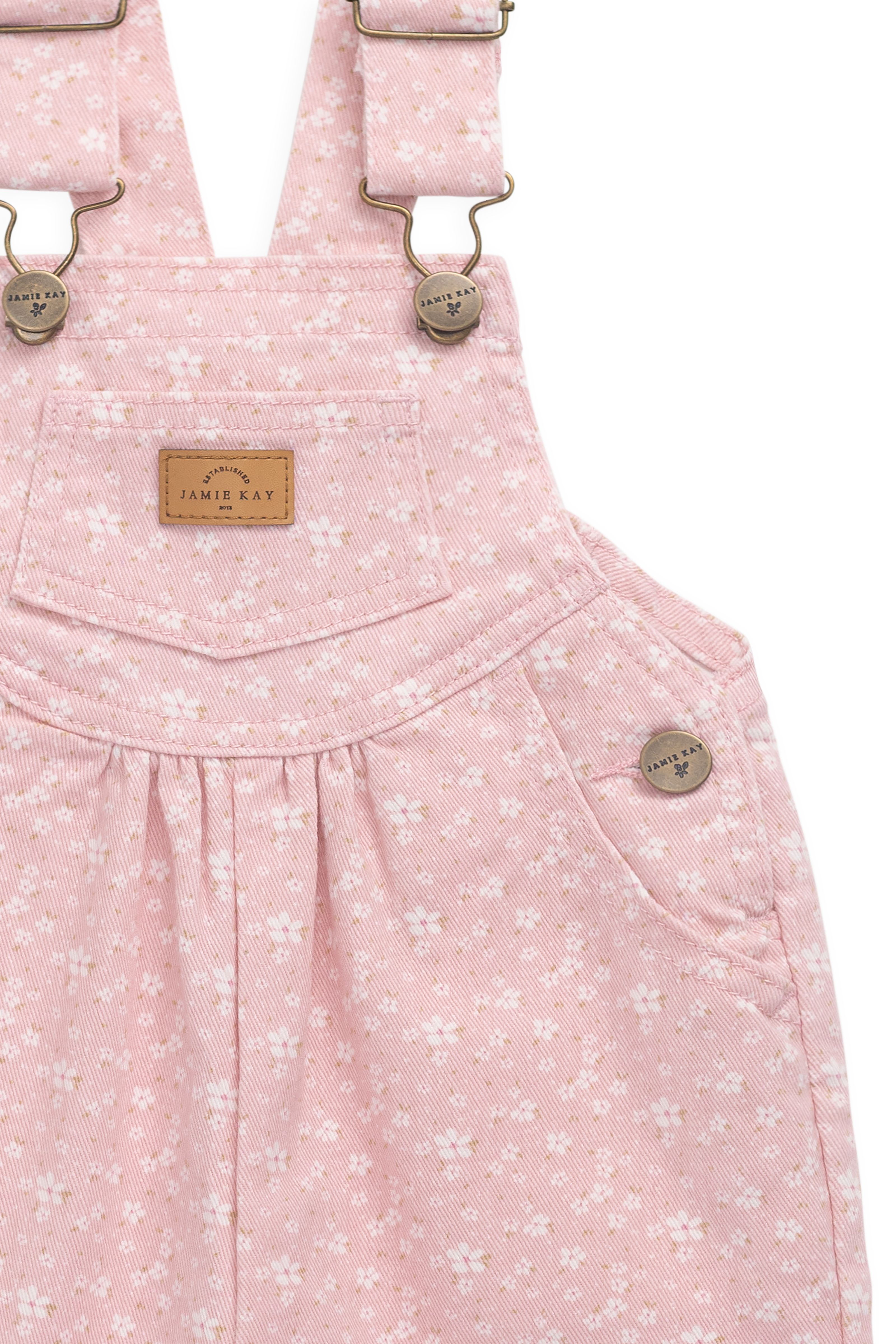Salopette en coton-élasthanne à imprimé floral rose pour bébé et enfant, avec bretelles réglables et entrejambe à boutons-pression, pour port quotidien (6 mois-8 ans)