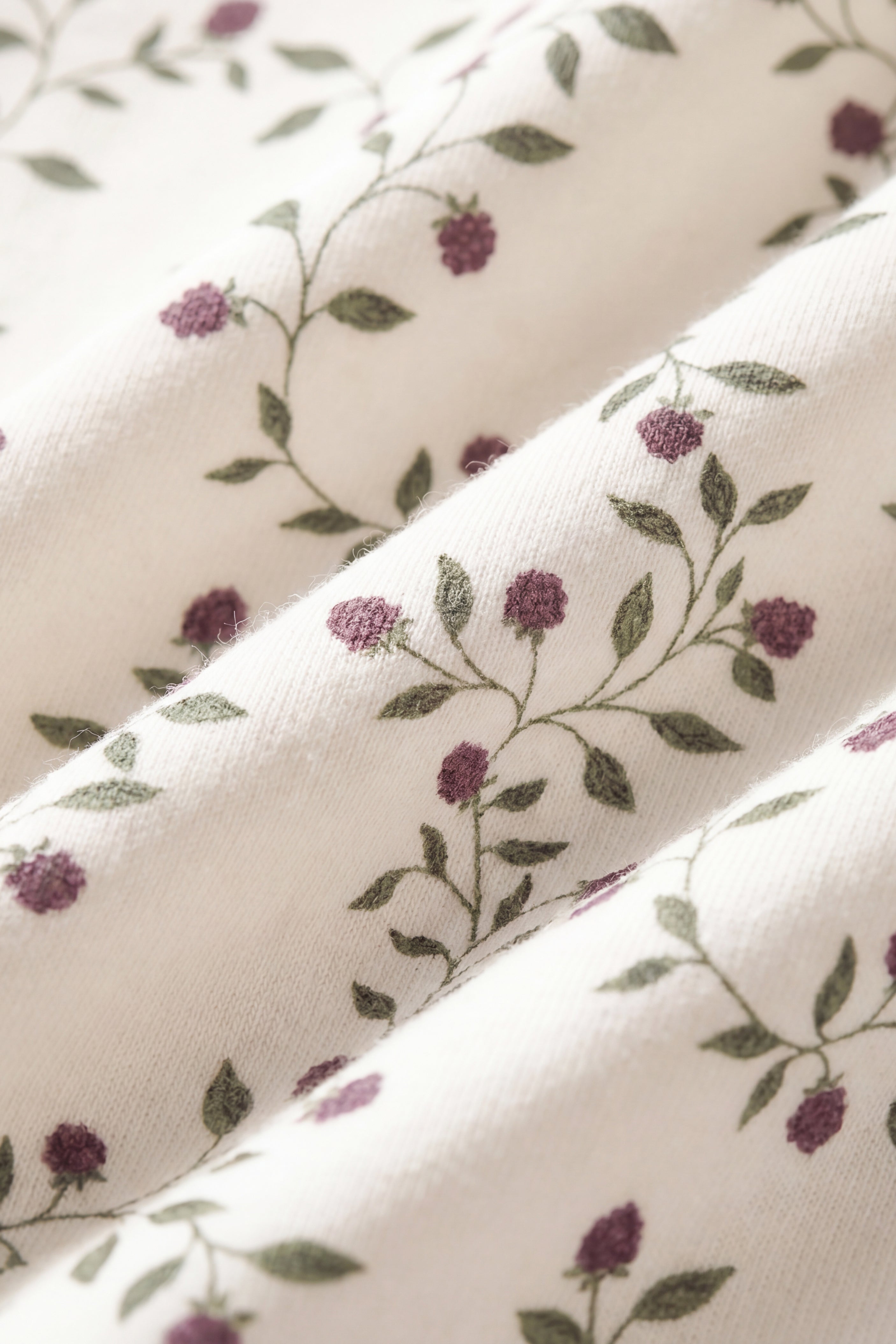 Legging Fille en Coton Bio-Élasthanne Imprimé Mûrier Floral Crème Botanique avec Taille Élastique pour Tous Les Jours (6M–8A)