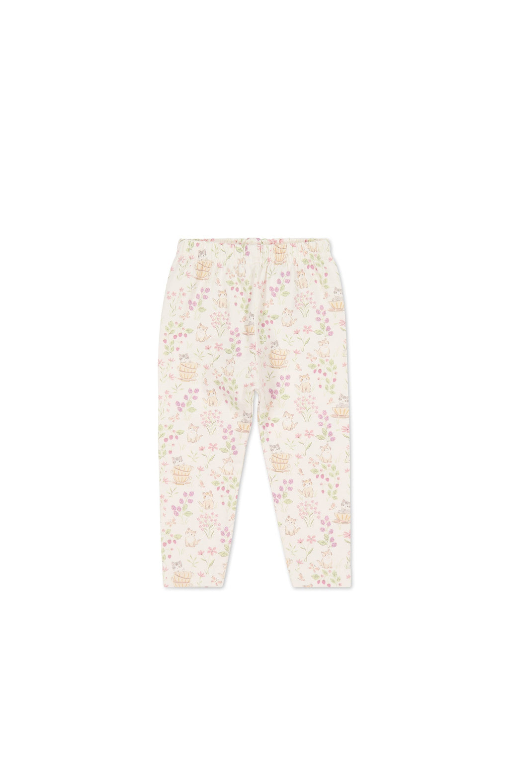 Legging Quotidien Uni en Coton Bio et Élasthanne avec Taille Élastique pour Bébé et Fille (Naissance–10 ans)