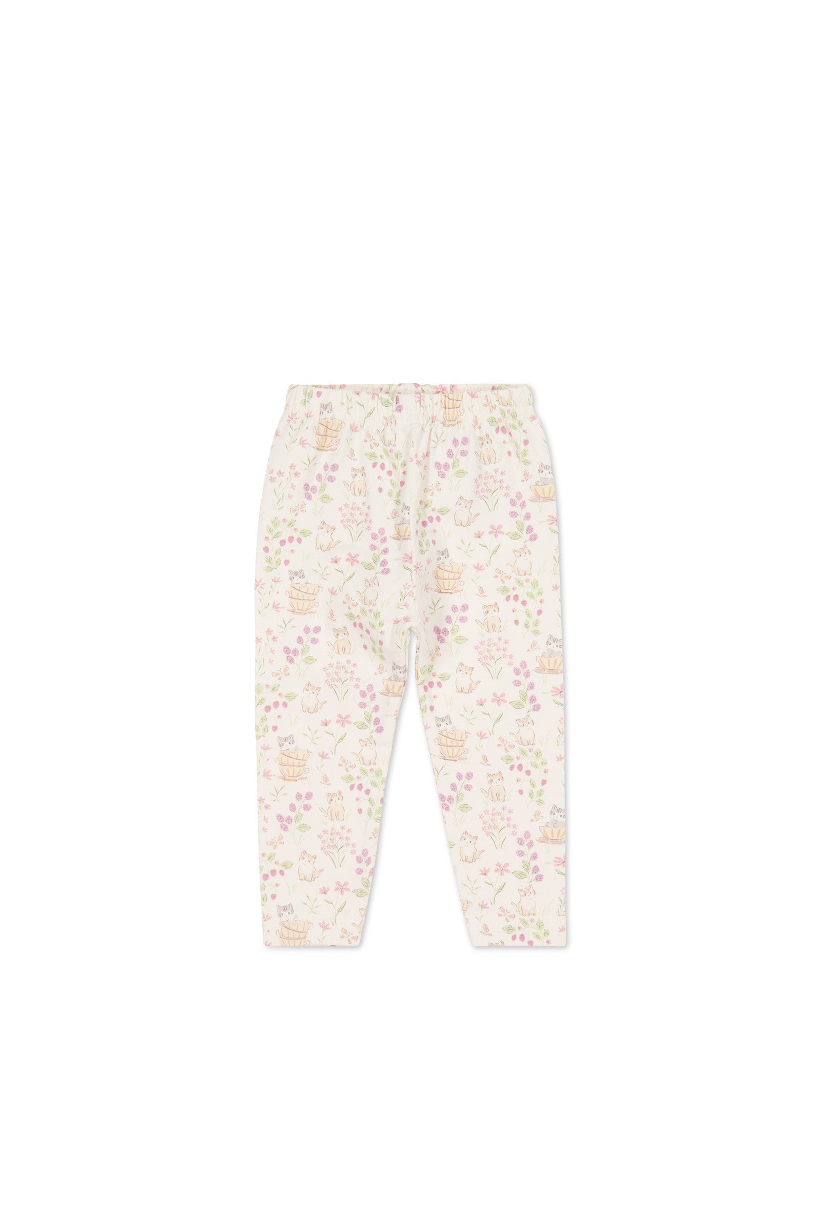 Legging Quotidien Uni en Coton Bio et Élasthanne avec Taille Élastique pour Bébé et Fille (Naissance–10 ans)